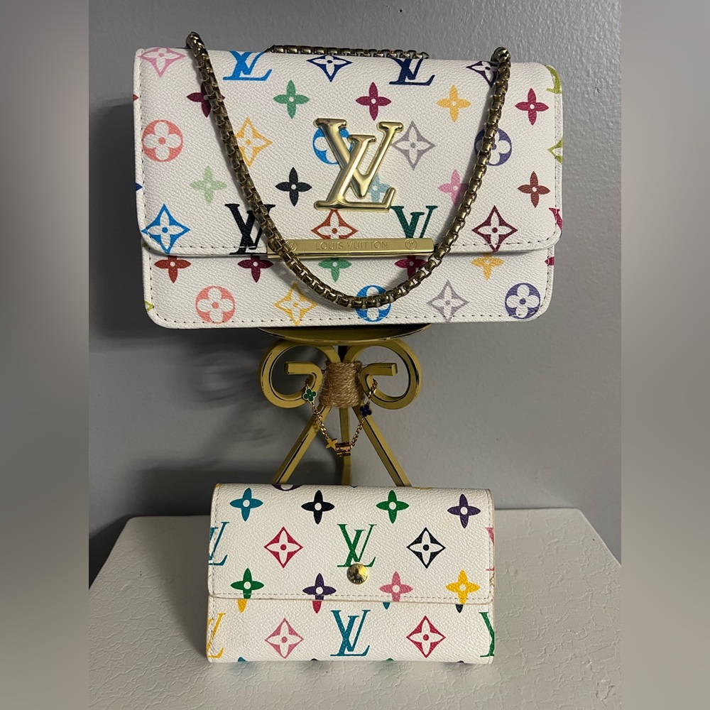 Fashion  Multicolor Crossbody Bag/ Wallet & Bracelet